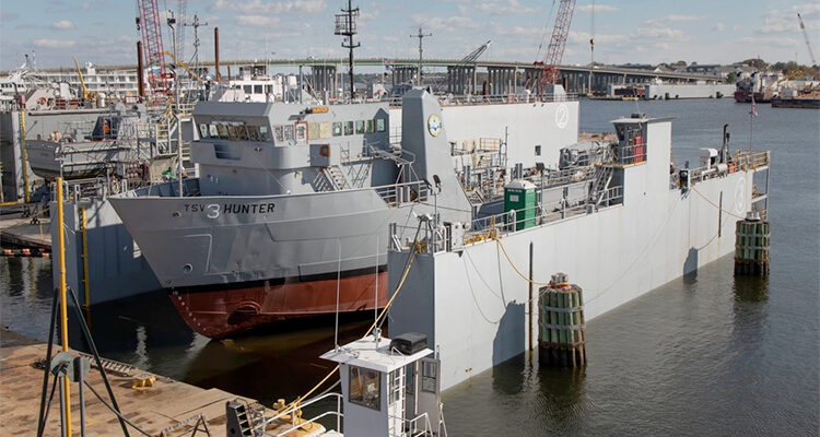 USNS Hunter Undocks